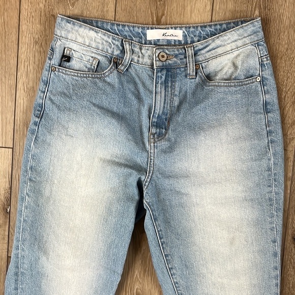 KanCan Boyfriend Relaxed Fit Distressed Ankle Jeans Light Wash - Picture 5 of 13